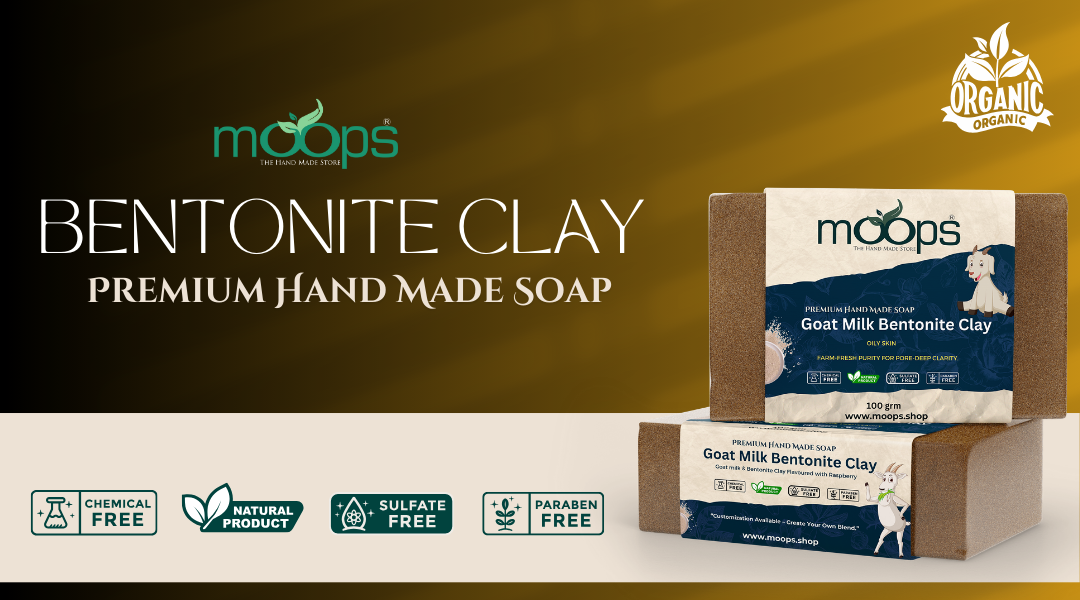 Deep Clean, Naturally: Moops Bentonite Clay l Handmade Soap for Oily and Acne-Prone Skin