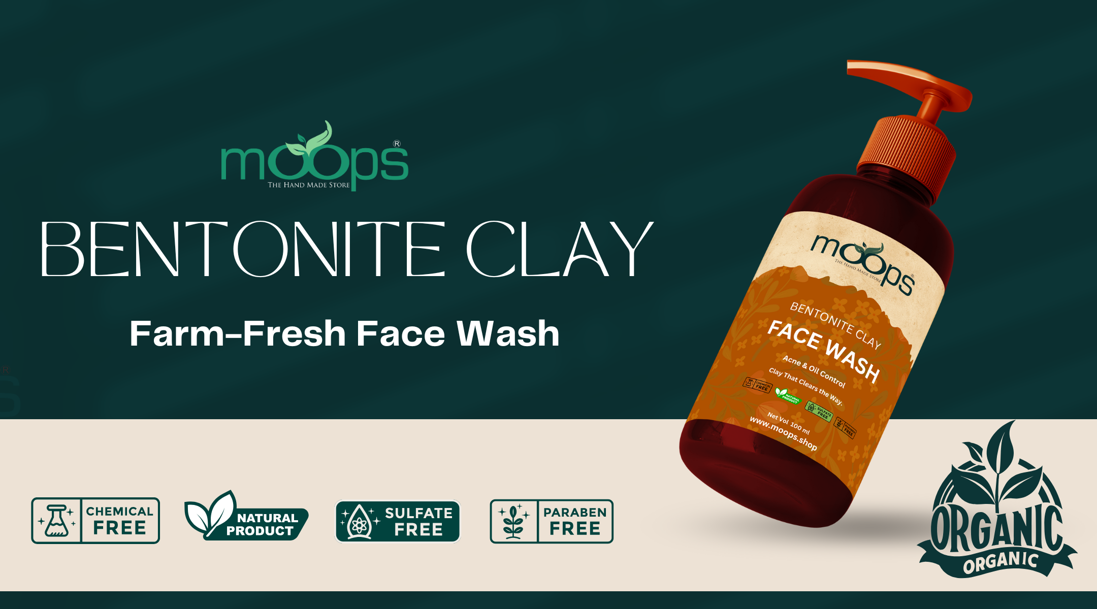 Bentonite Clay Face Wash: “Detox, Purify, Refresh.”