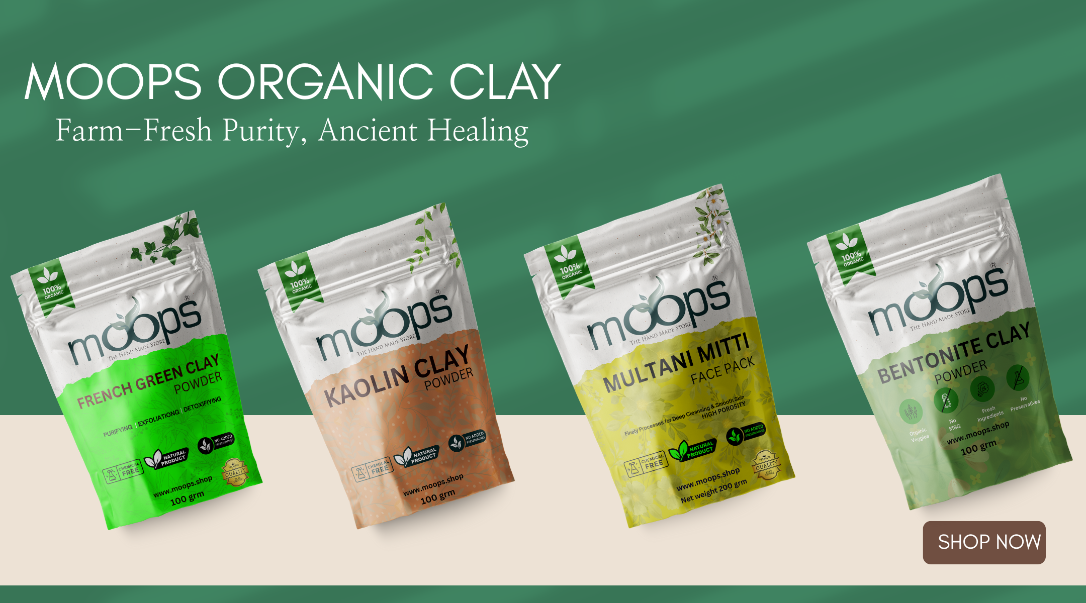 Moops Organic Clays for Skin – Farm-Fresh Purity, Ancient Healing 