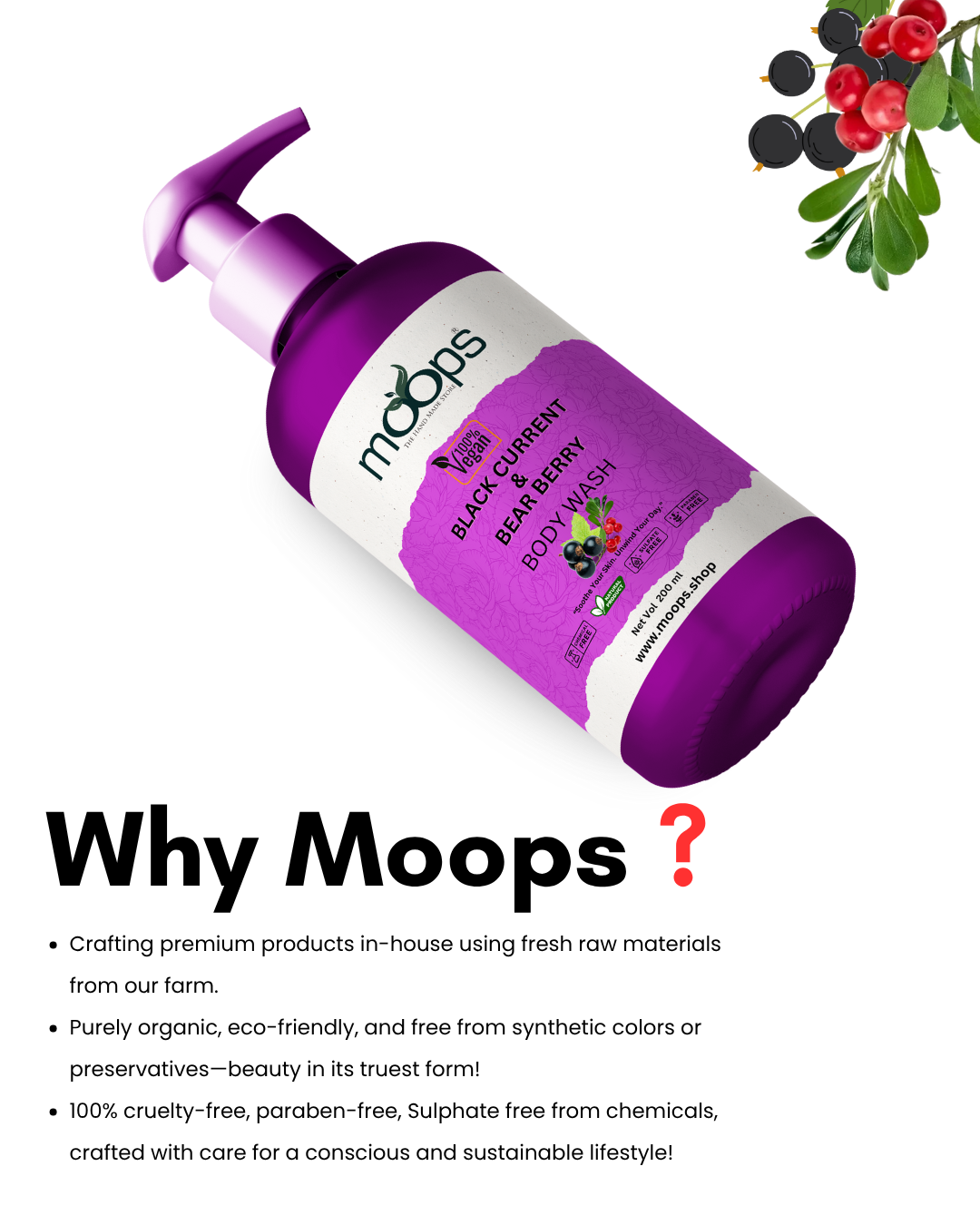 Moops Black Currant & Bearberry Body Wash