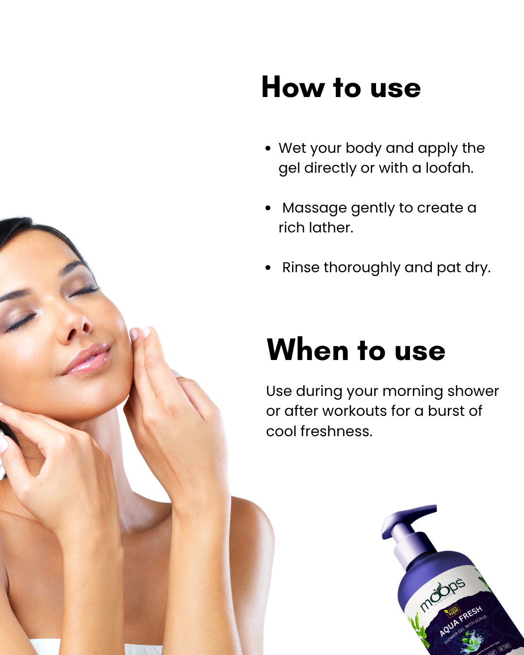 Moops Aqua Fresh Shower Gel with Scrubber