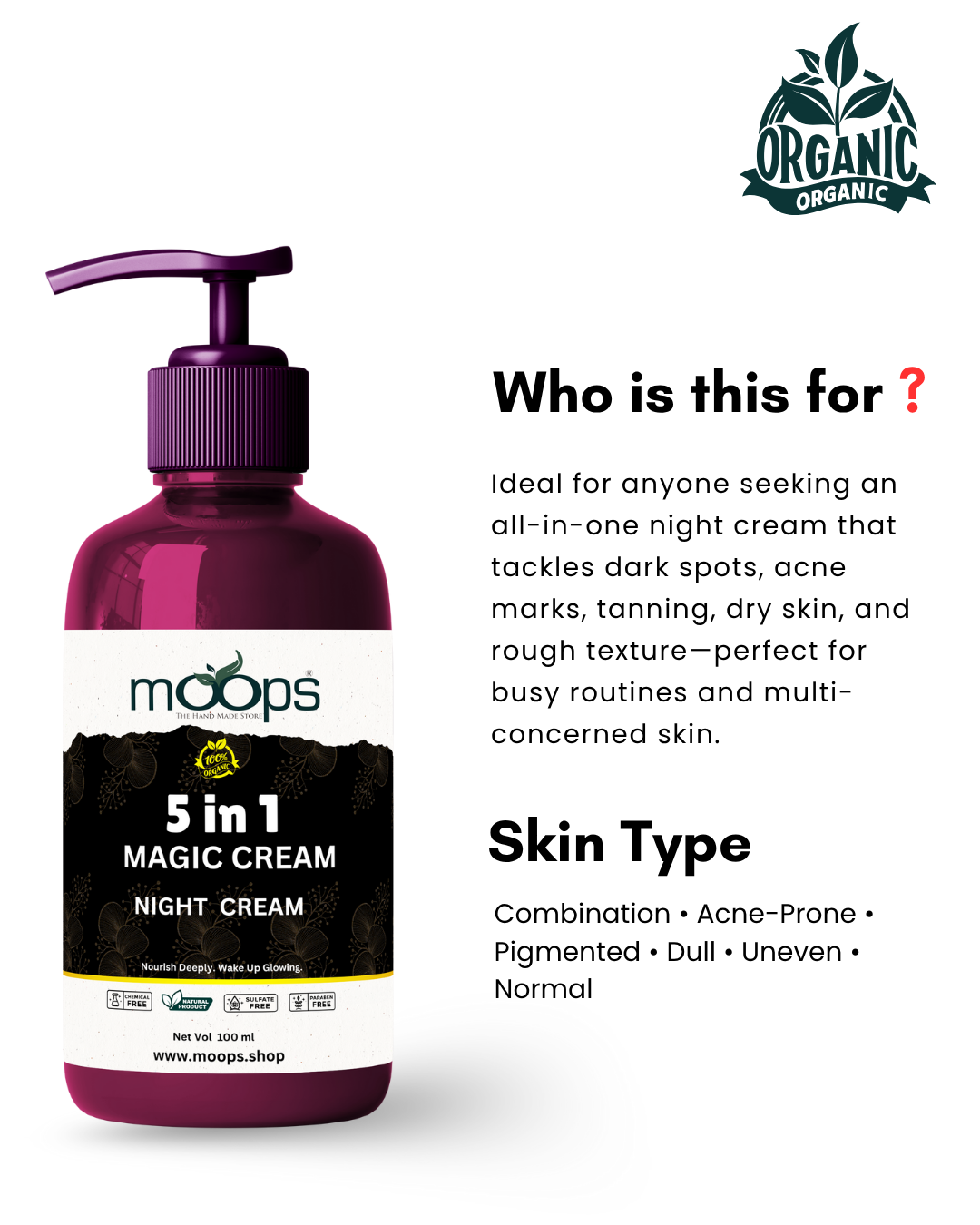 Moops 5-in-1 Magic Night Cream