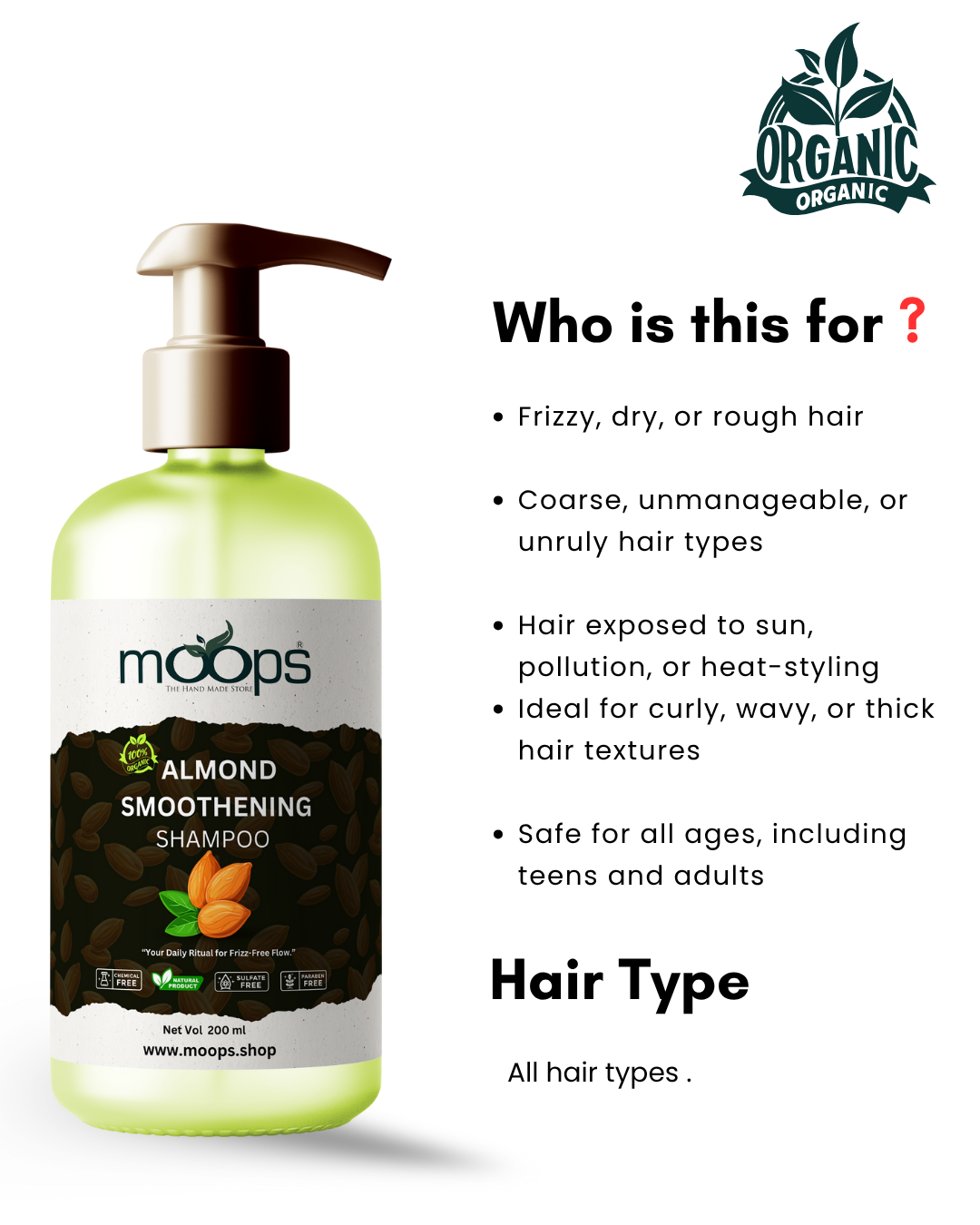 Moops Almond Smoothening Shampoo
