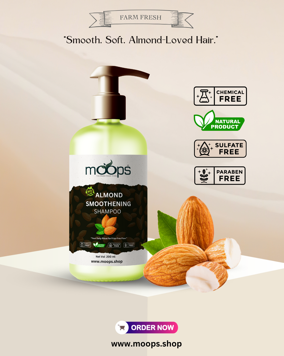 Moops Almond Smoothening Shampoo
