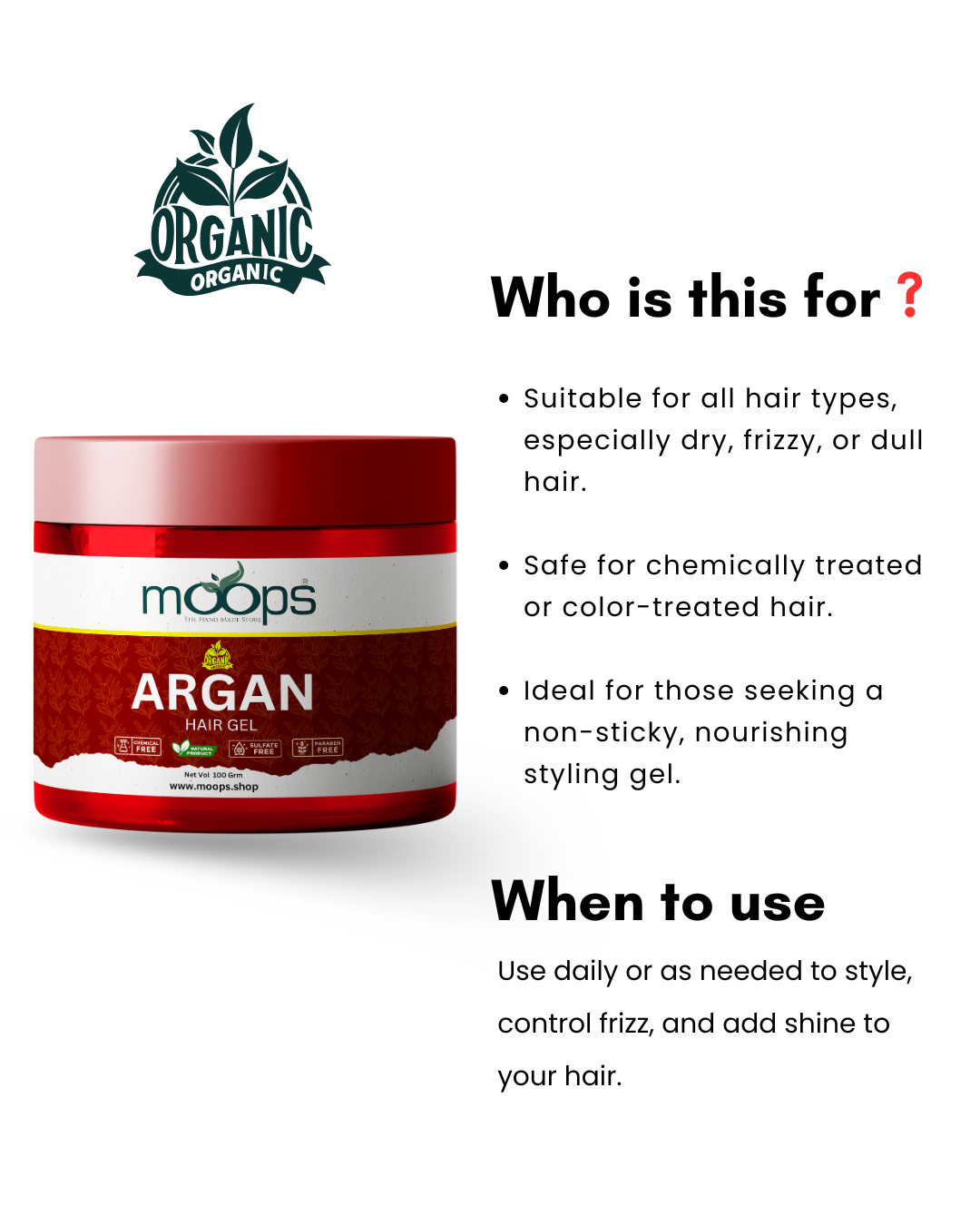 Moops Argan Hair Gel