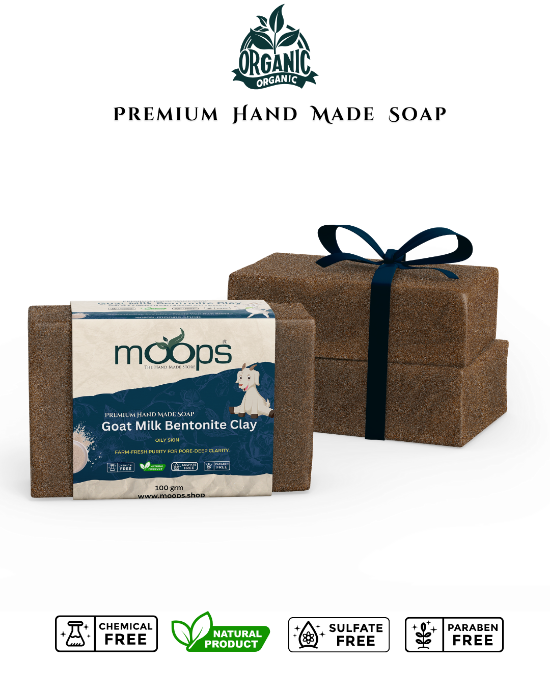 Moops Goat Milk Bentonite Clay Premium Handmade Soap