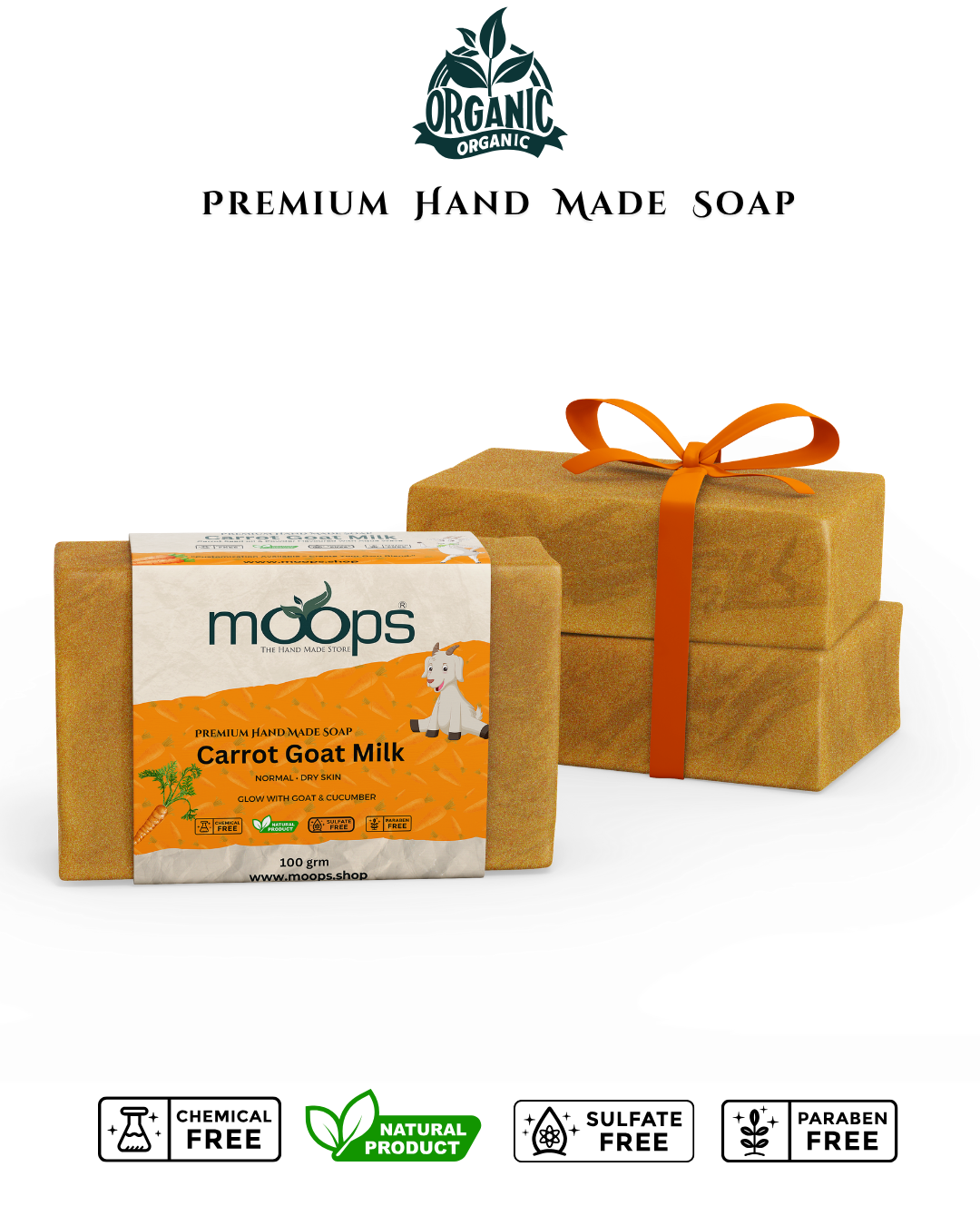 Moops Goat Milk Carrot Premium Handmade Soap