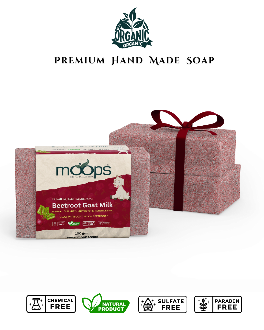 Moops Beetroot Goat Milk Premium Handmade Soap
