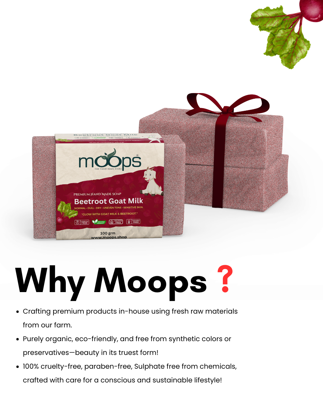 Moops Beetroot Goat Milk Premium Handmade Soap