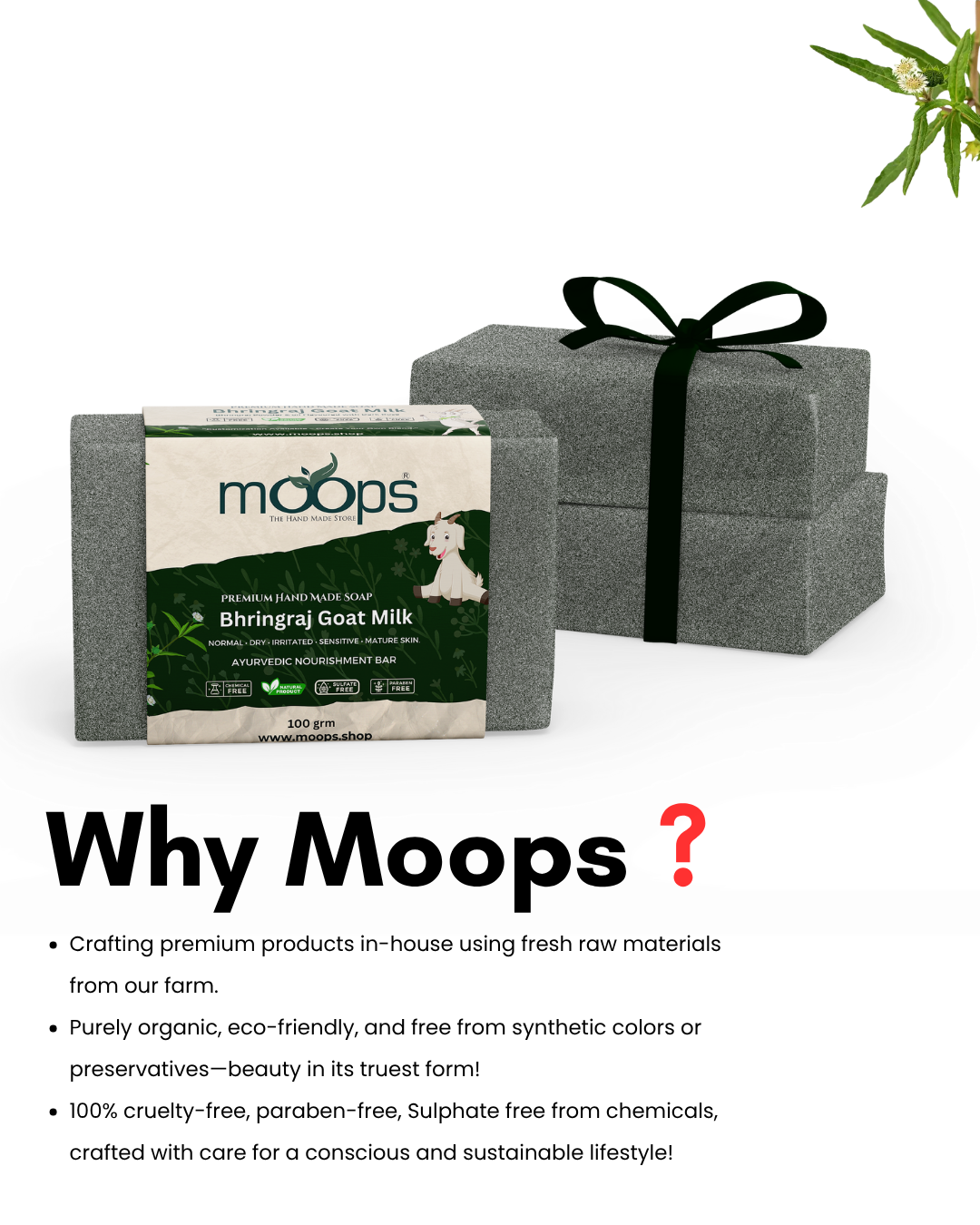 Moops Goat Milk Bhringraj Premium Handmade Soap