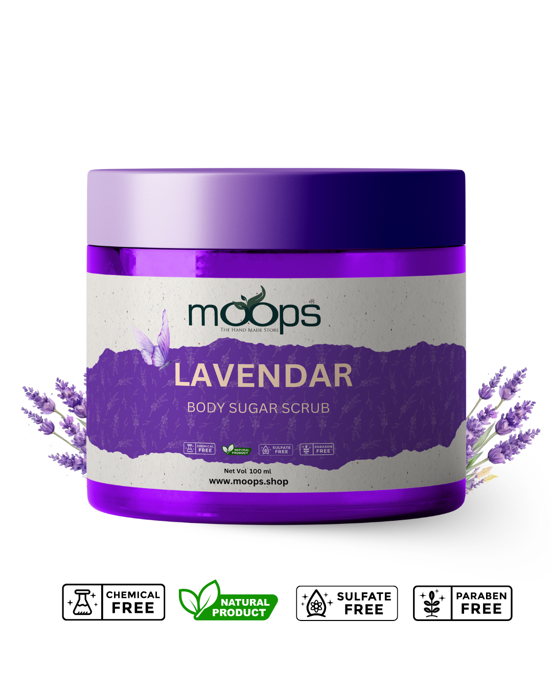 Moops Lavender Body Sugar Scrub