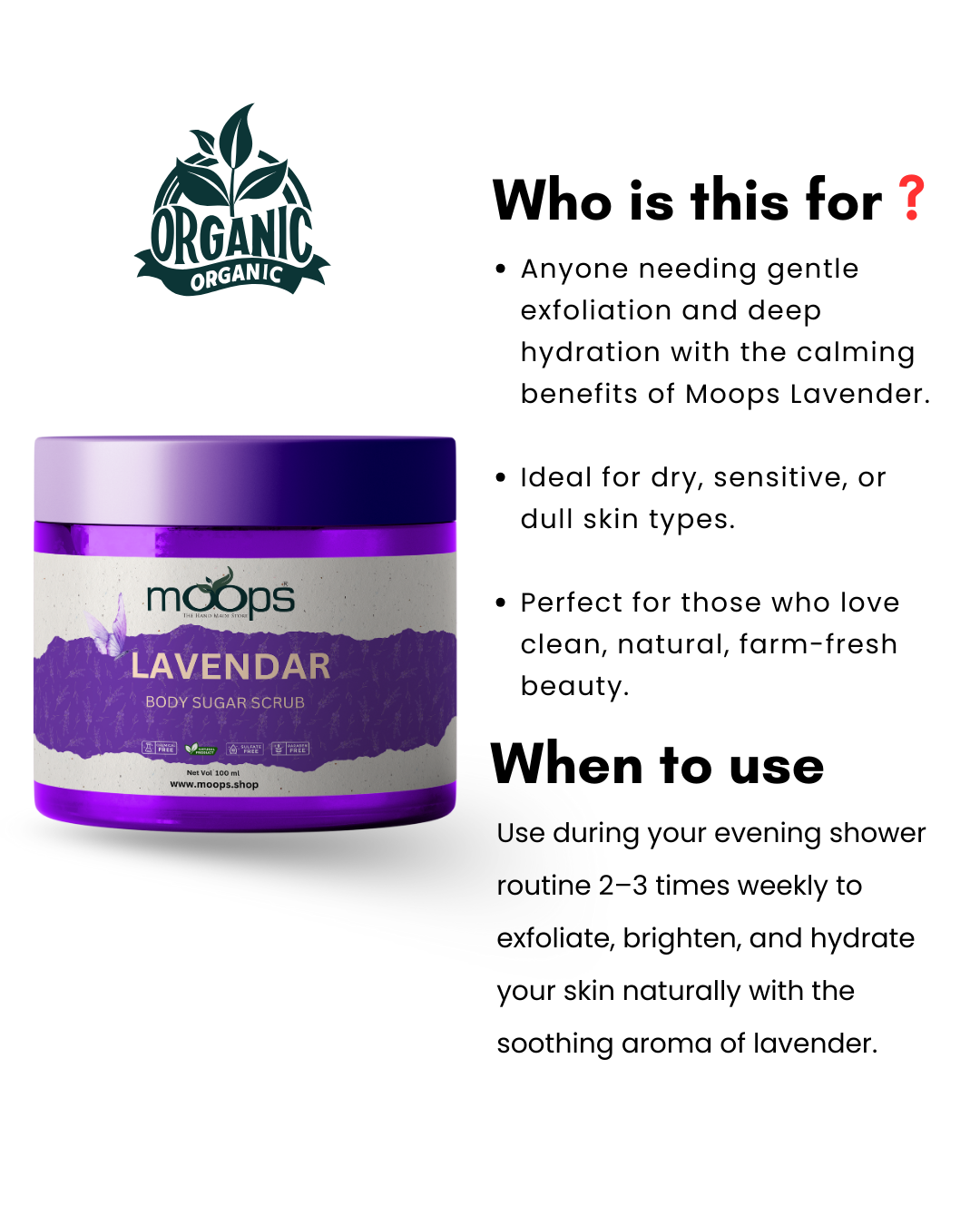 Moops Lavender Body Sugar Scrub