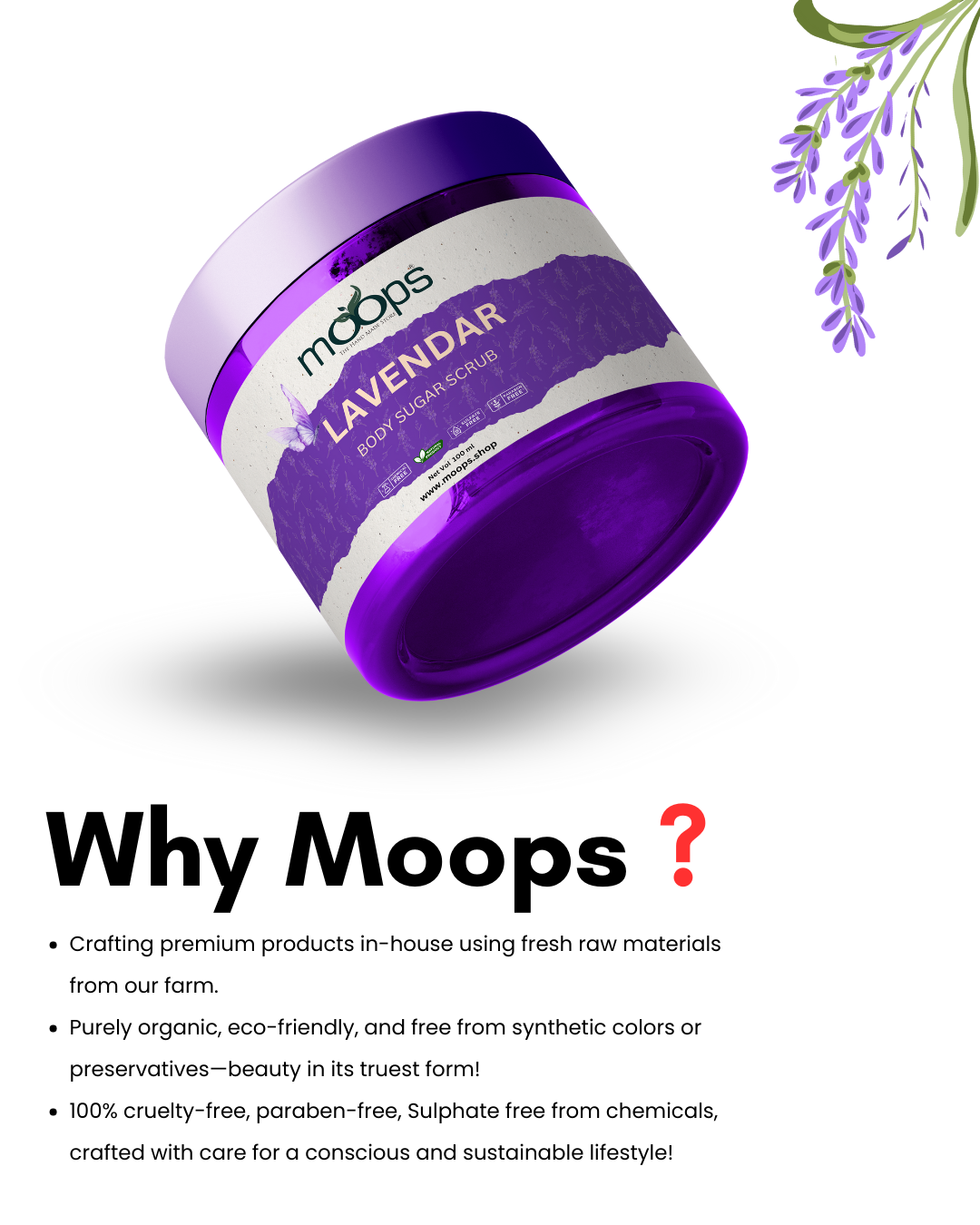 Moops Lavender Body Sugar Scrub