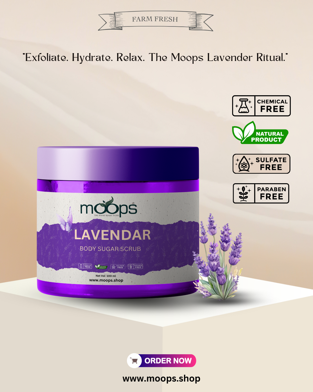 Moops Lavender Body Sugar Scrub