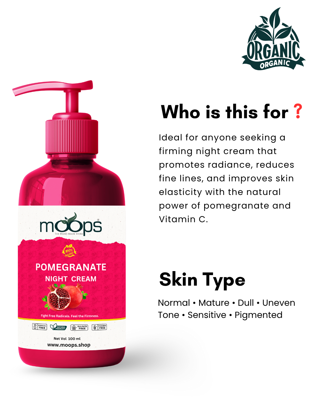 Moops Pomegranate Night Cream