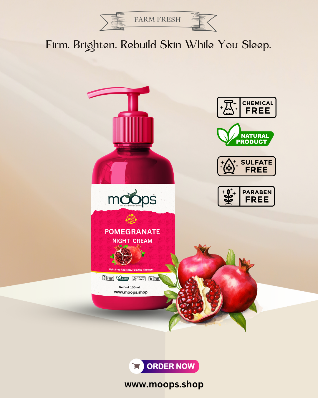 Moops Pomegranate Night Cream