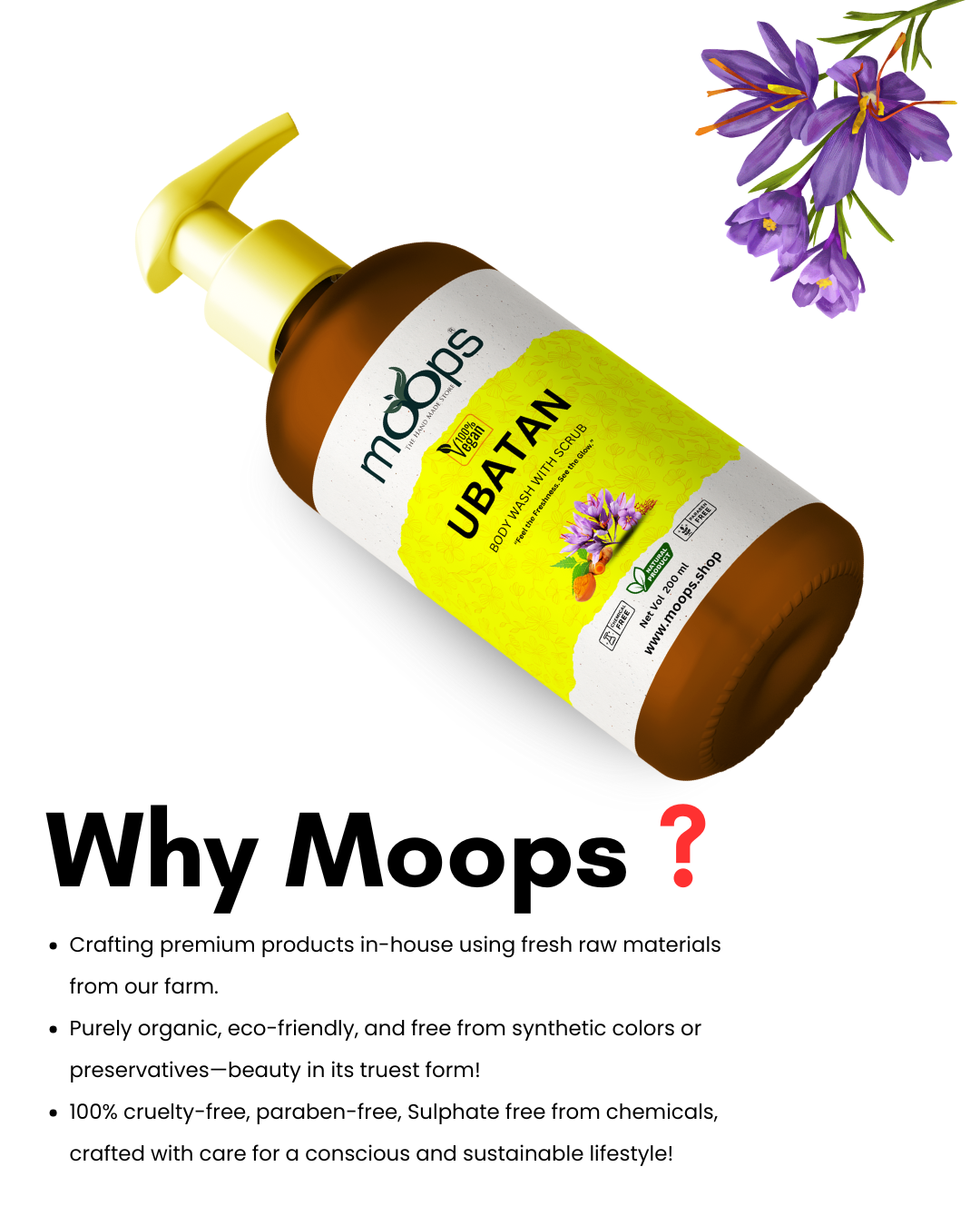 Moops Ubtan Body Wash with Scrub