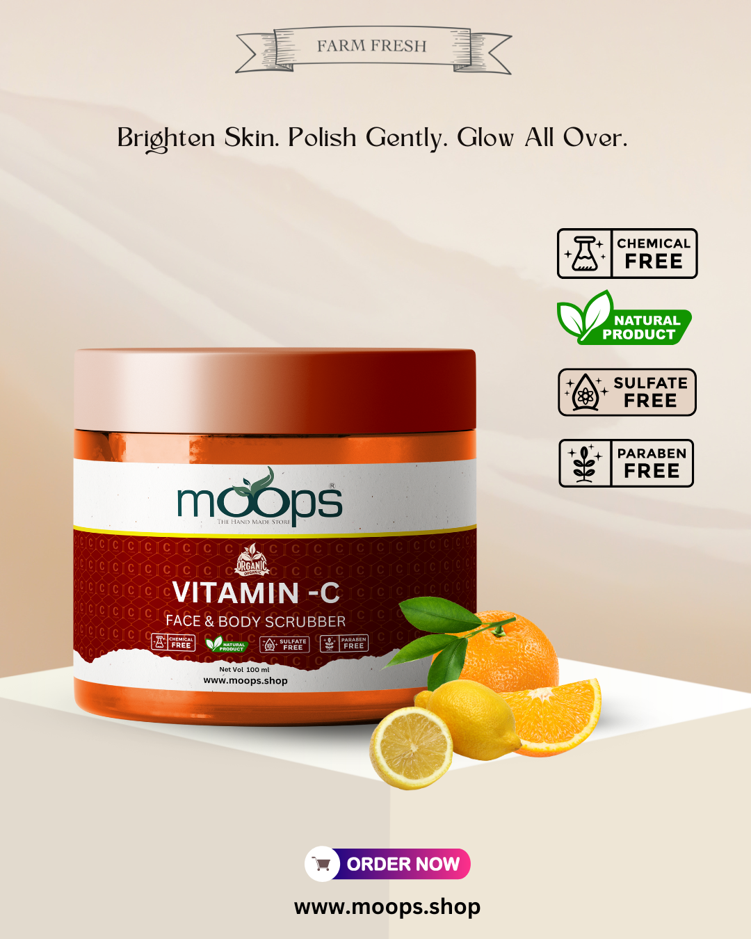 Moops Vitamin C Face & Body Scrubber