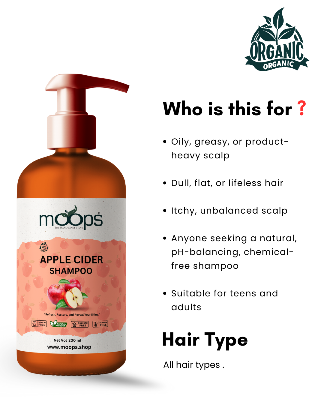 Moops Apple Cider Shampoo