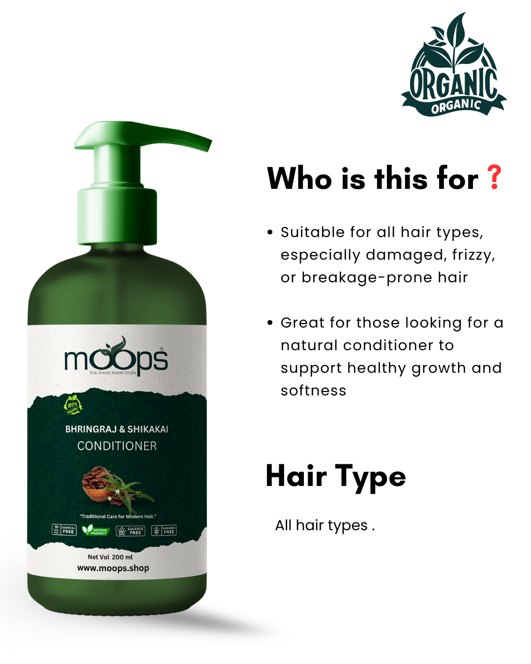 Moops Bhringraj & Shikakai Conditioner