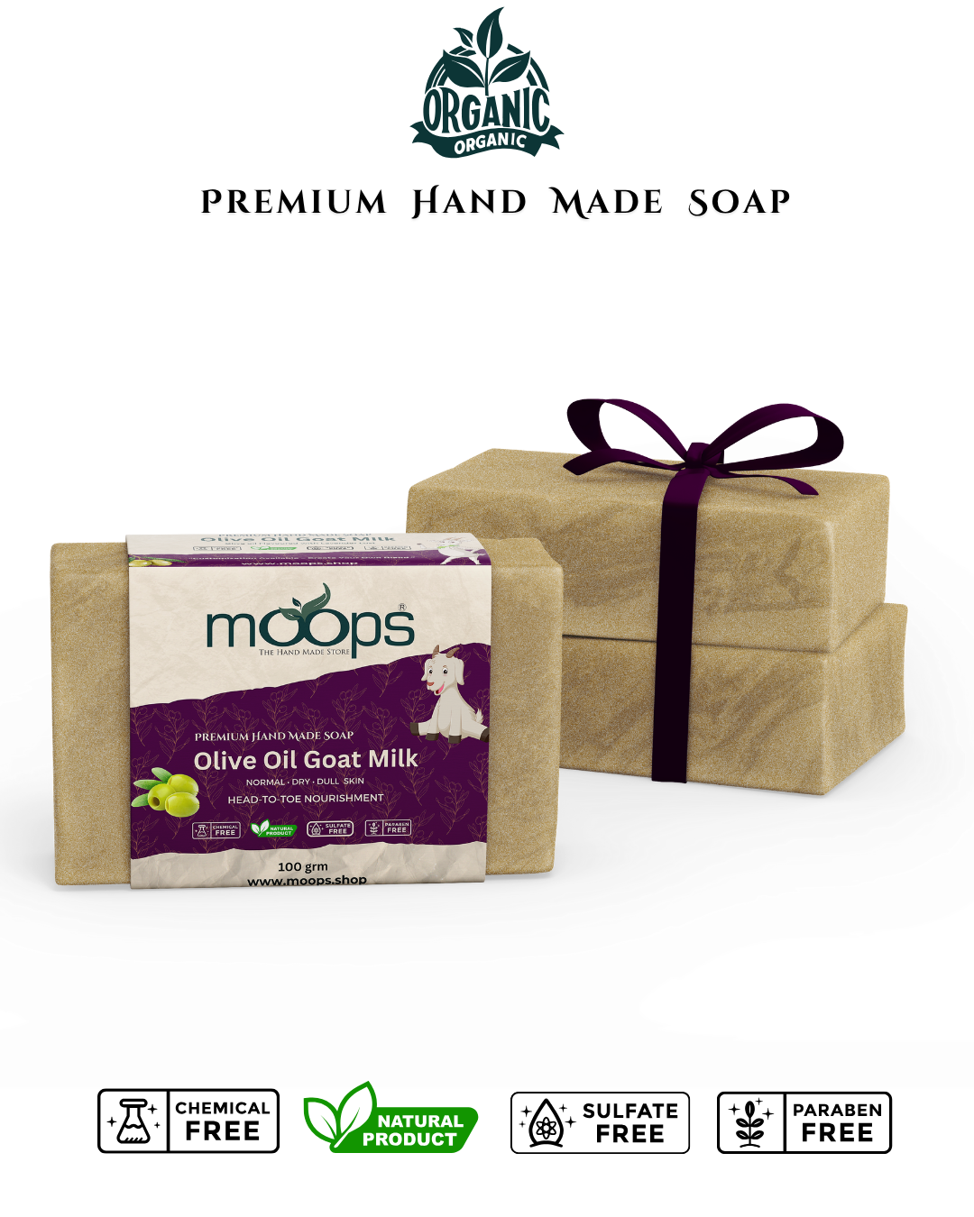 Moops Goat Milk Olive Oil Premium Handmade Soap