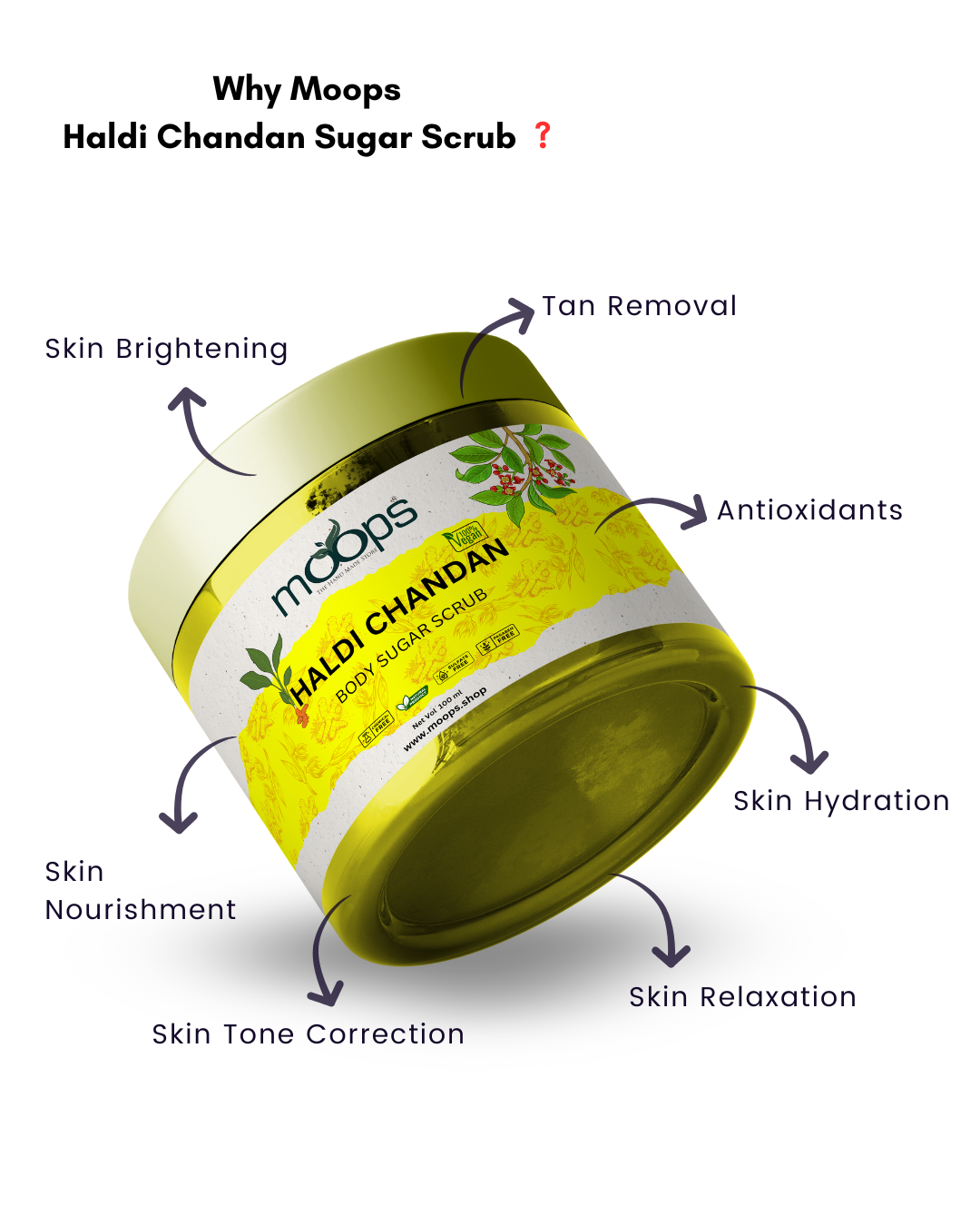 Moops Haldi Chandana Sugar Body Scrub
