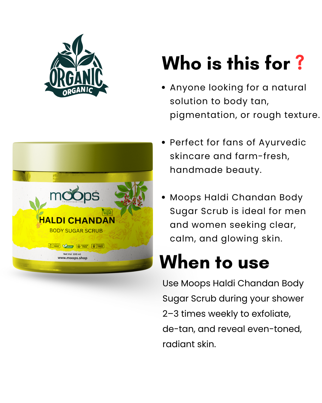 Moops Haldi Chandana Sugar Body Scrub