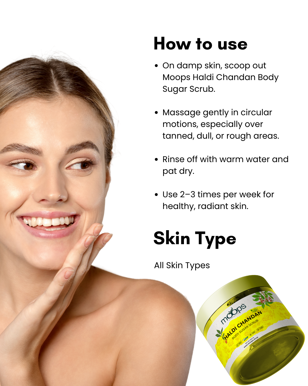 Moops Haldi Chandana Sugar Body Scrub