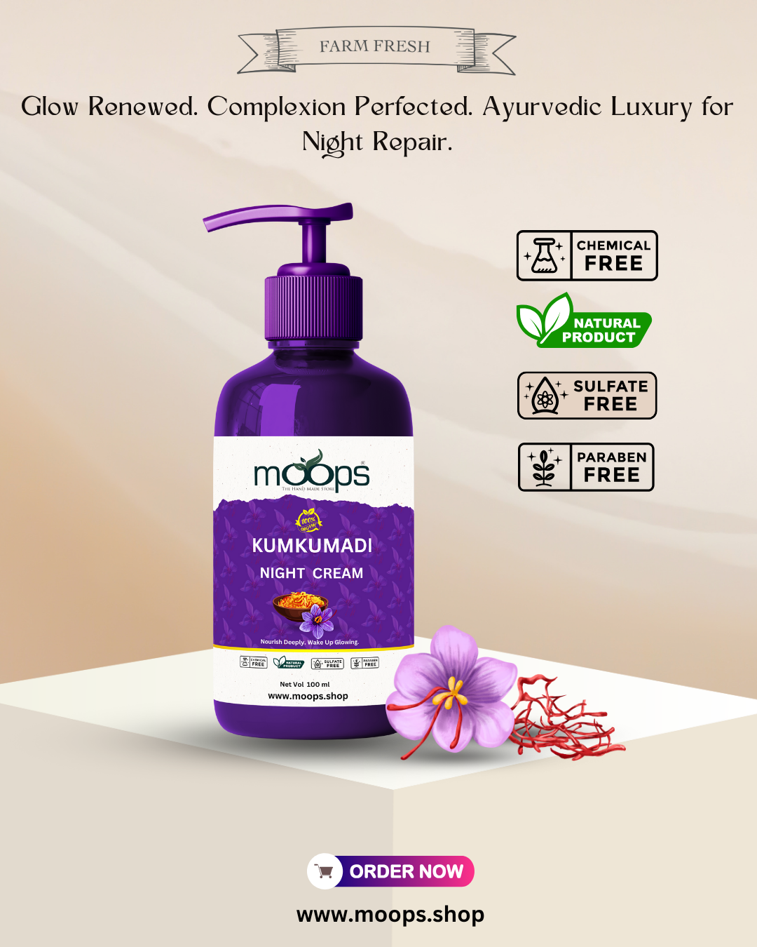 Moops Kumkumadi Night Cream