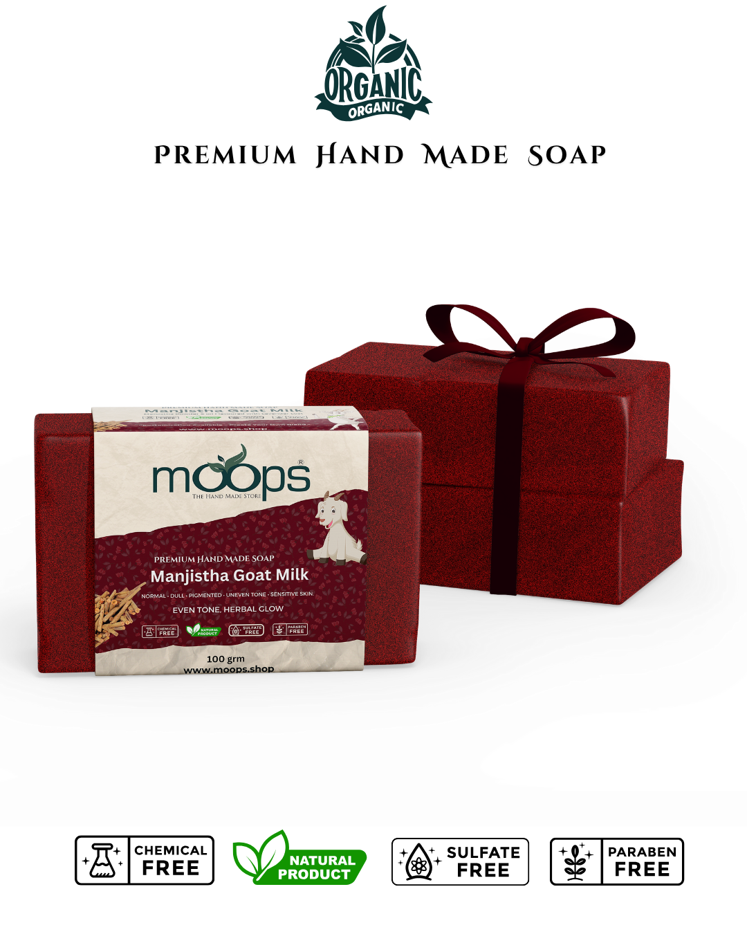 Moops Goat Milk Manjistha Premium Handmade Soap