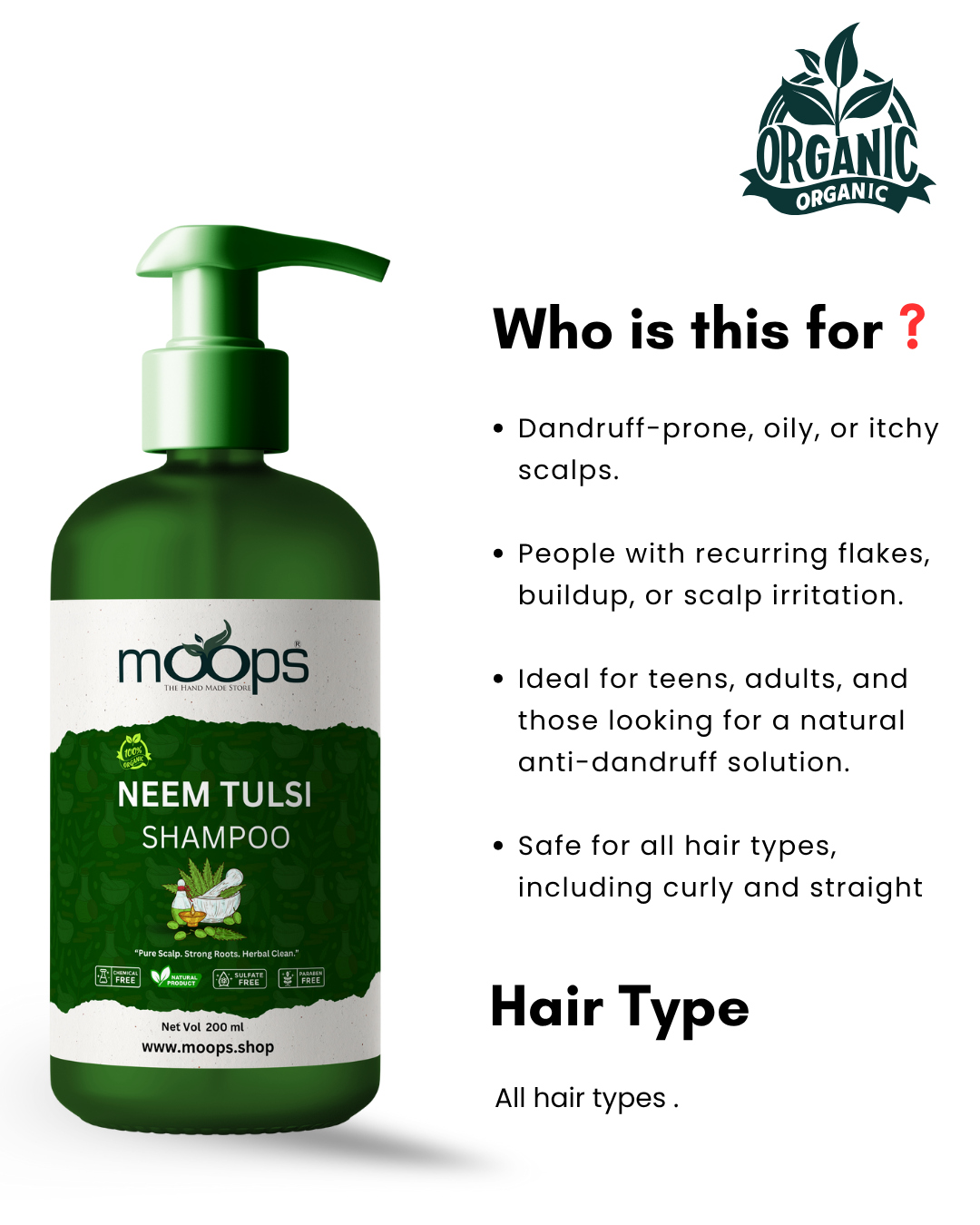 Moops Neem Tulsi Shampoo