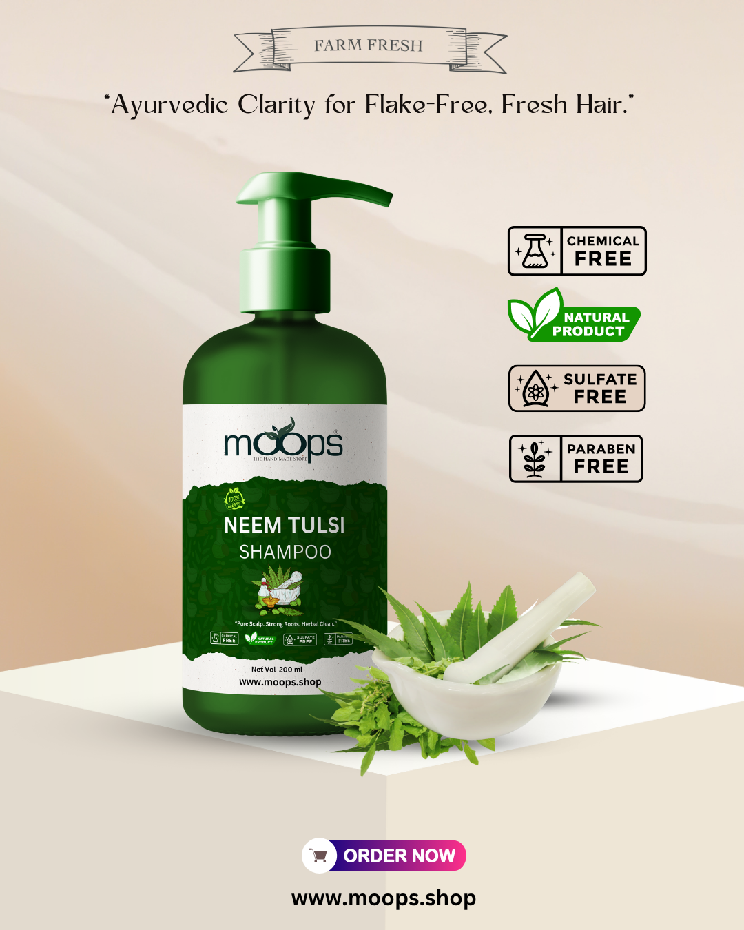 Moops Neem Tulsi Shampoo