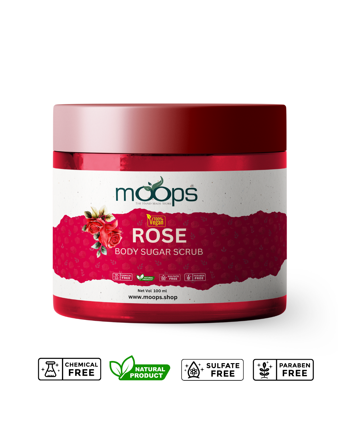 Moops Rose Sugar Body Scrub