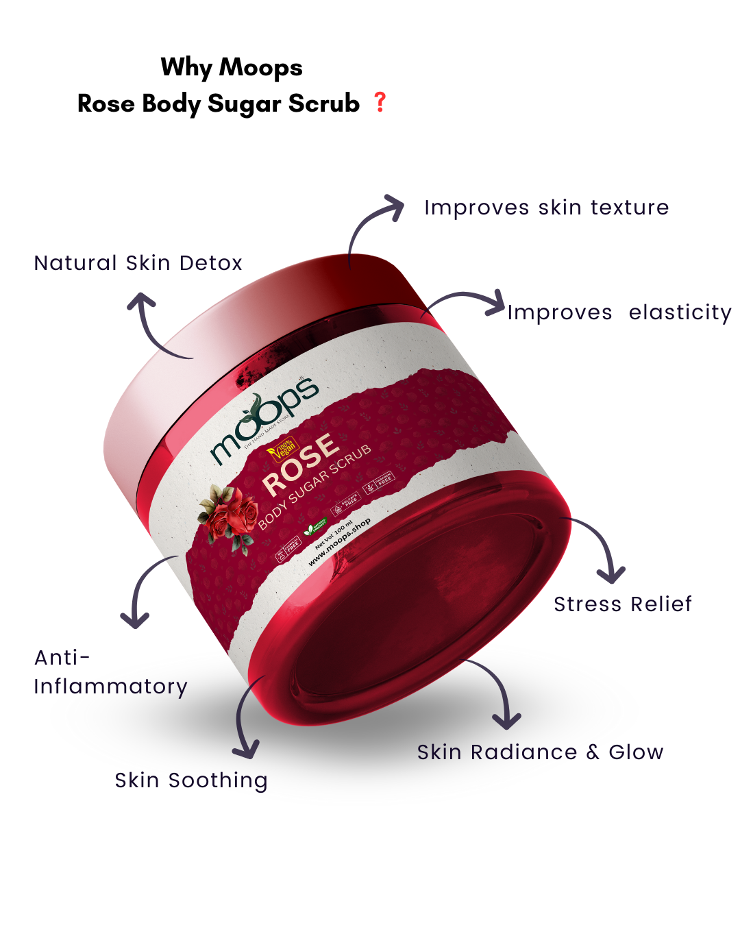 Moops Rose Sugar Body Scrub