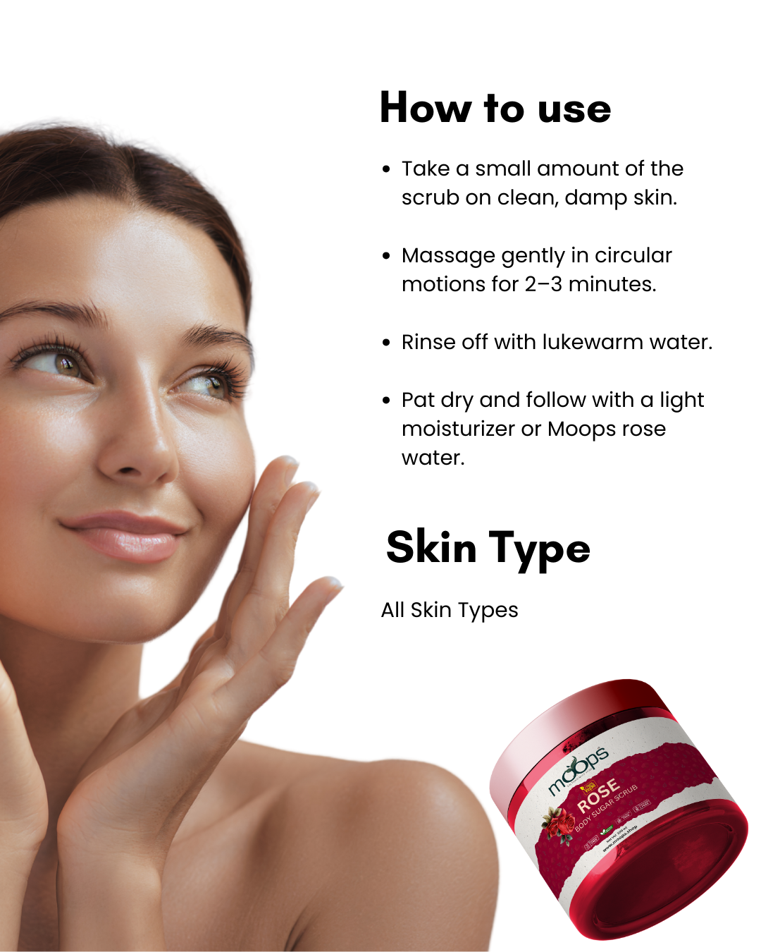 Moops Rose Sugar Body Scrub