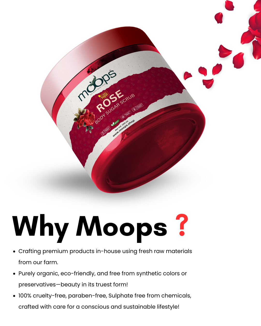 Moops Rose Sugar Body Scrub