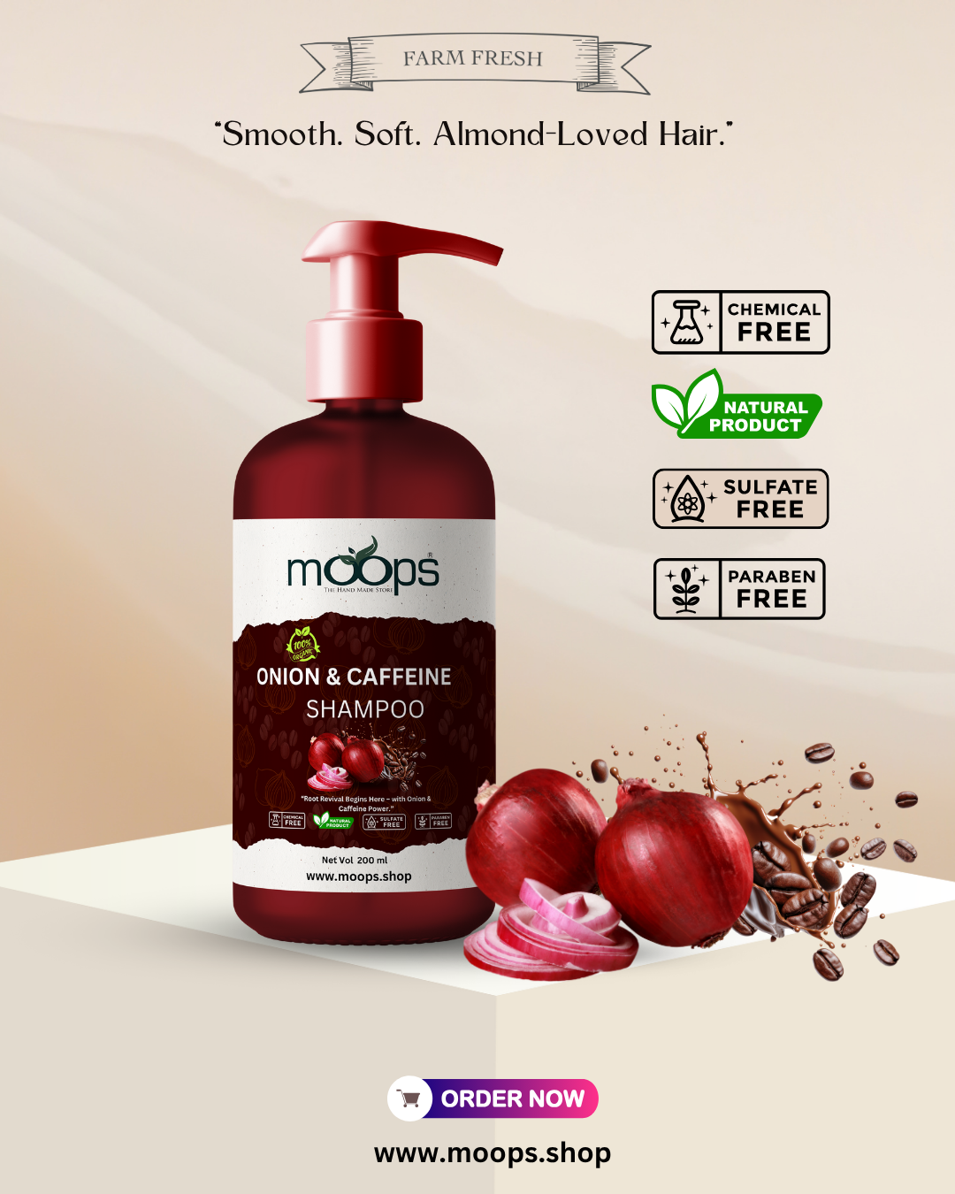 Moops Onion Caffeine Shampoo
