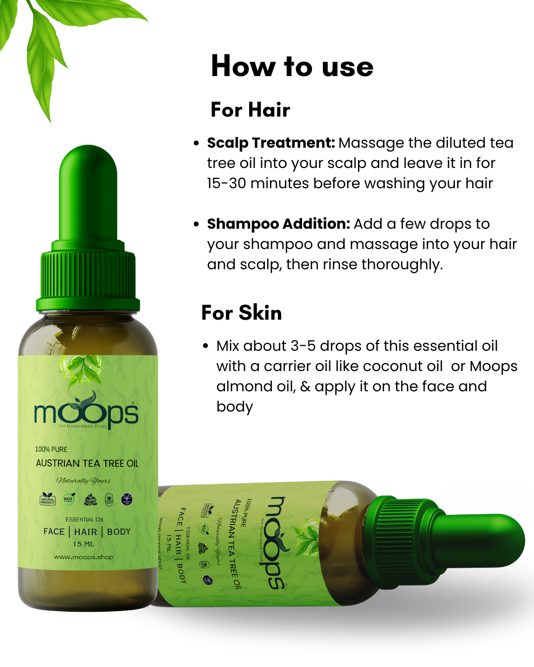 Moops Austrian Tea Tree Essential Oil