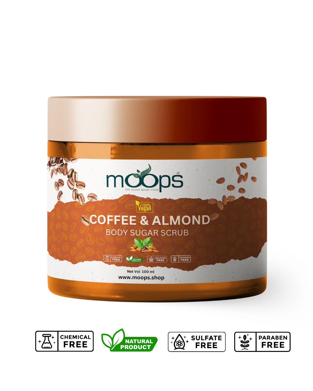 Moops Coffee Almond Sugar Body Scrub