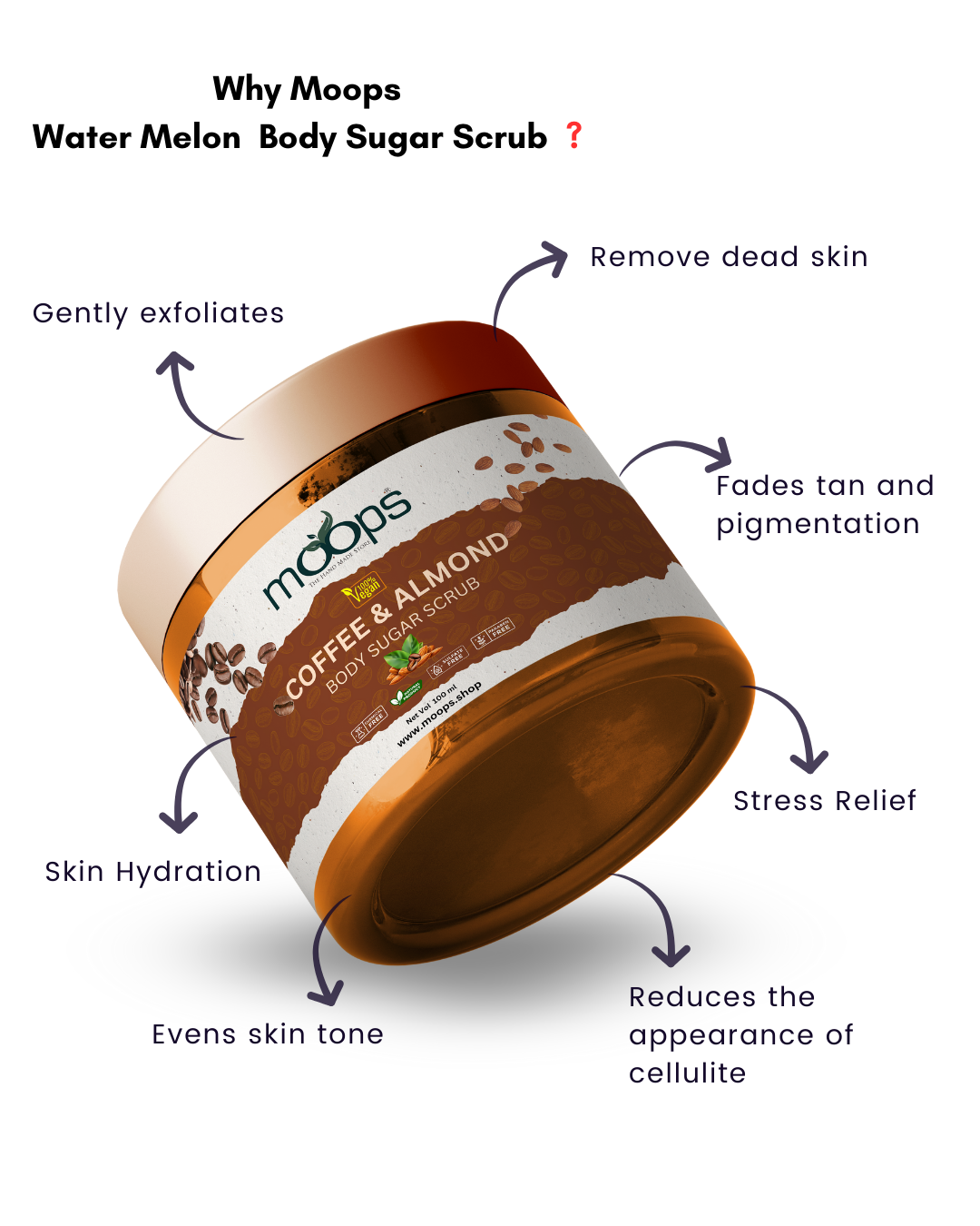 Moops Coffee Almond Sugar Body Scrub