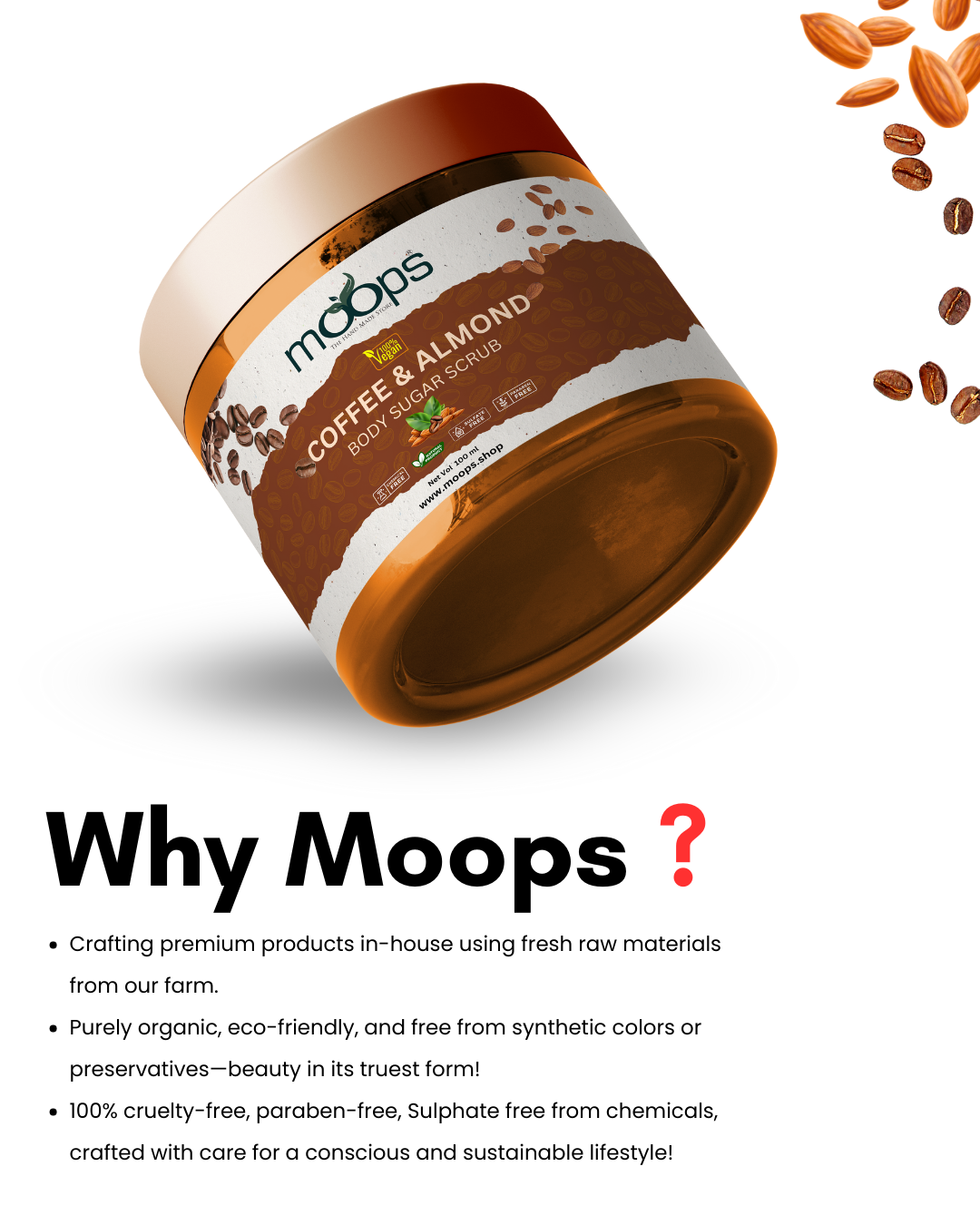 Moops Coffee Almond Sugar Body Scrub