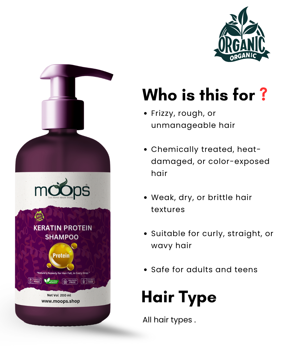 Moops Keratin Protein Shampoo