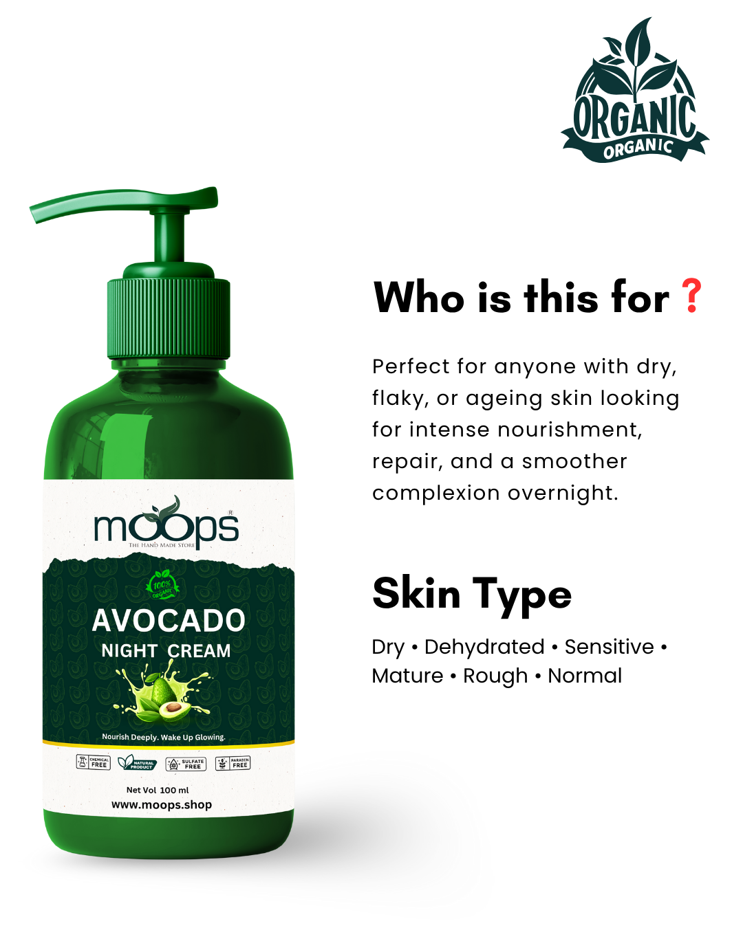 Moops Avocado Night Cream