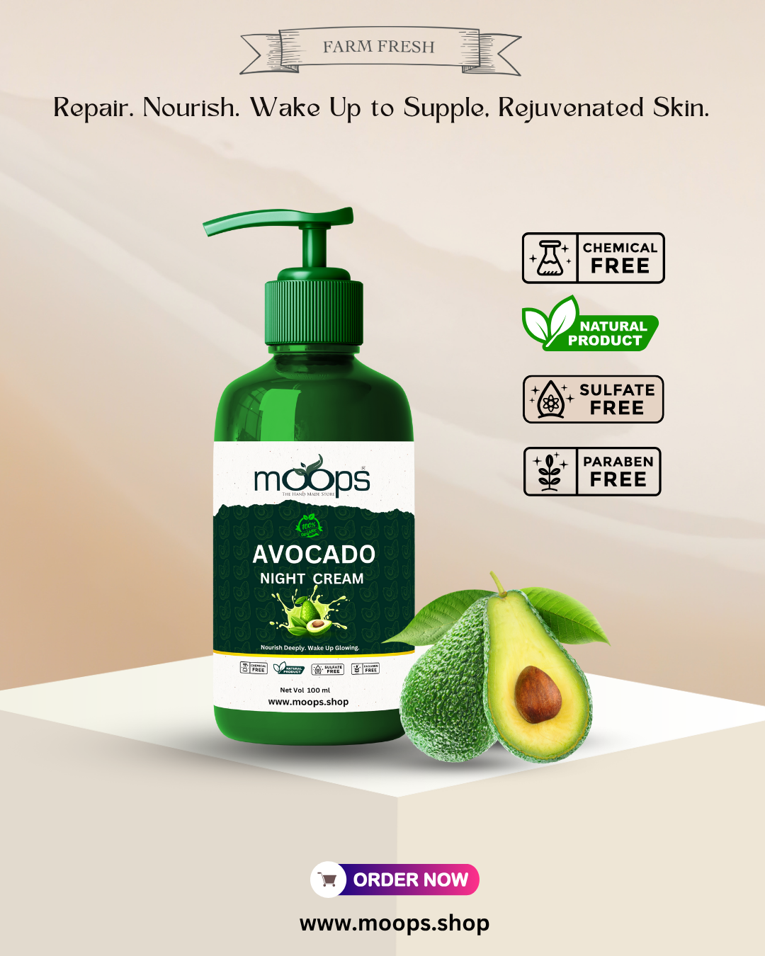 Moops Avocado Night Cream