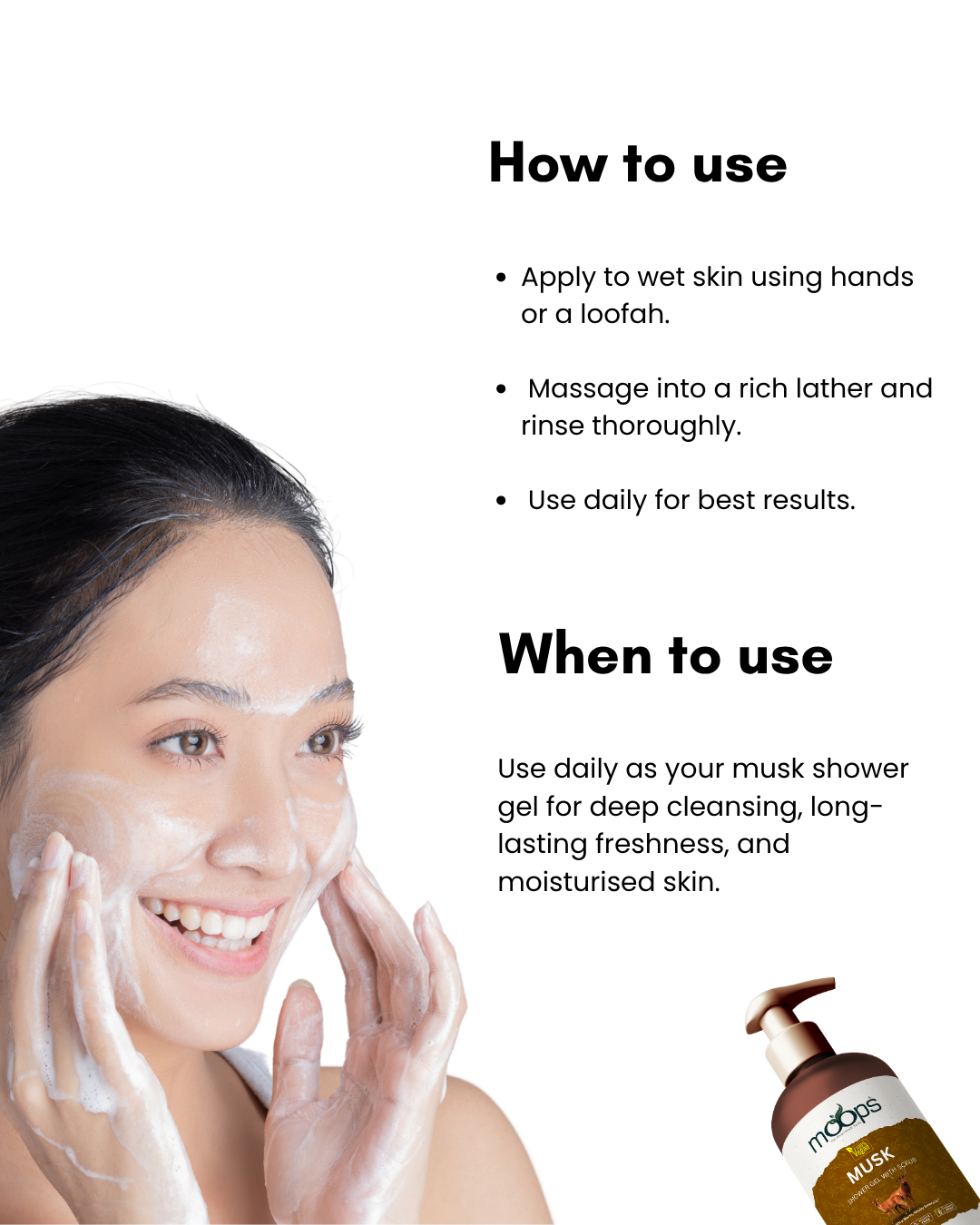 Moops Musk Shower Gel with Scrubber