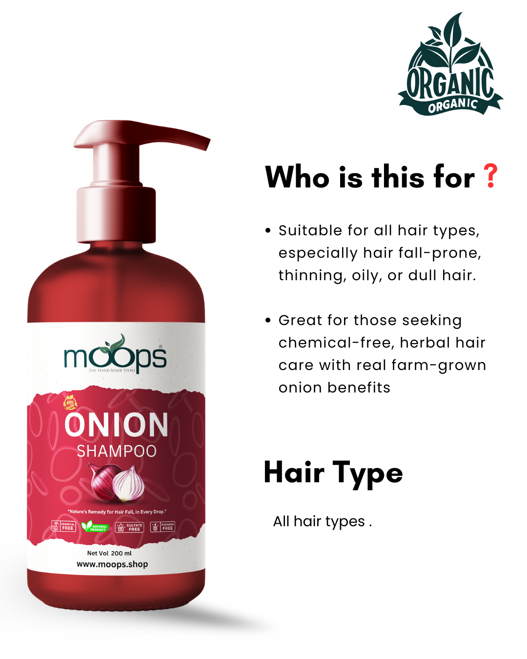 Moops Onion Shampoo
