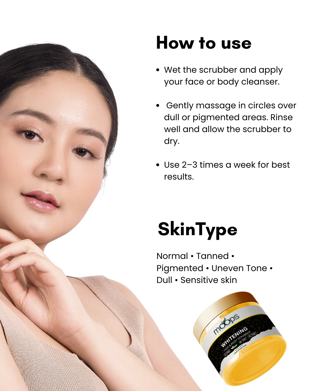 Moops Whitening Face & Body Scrubber