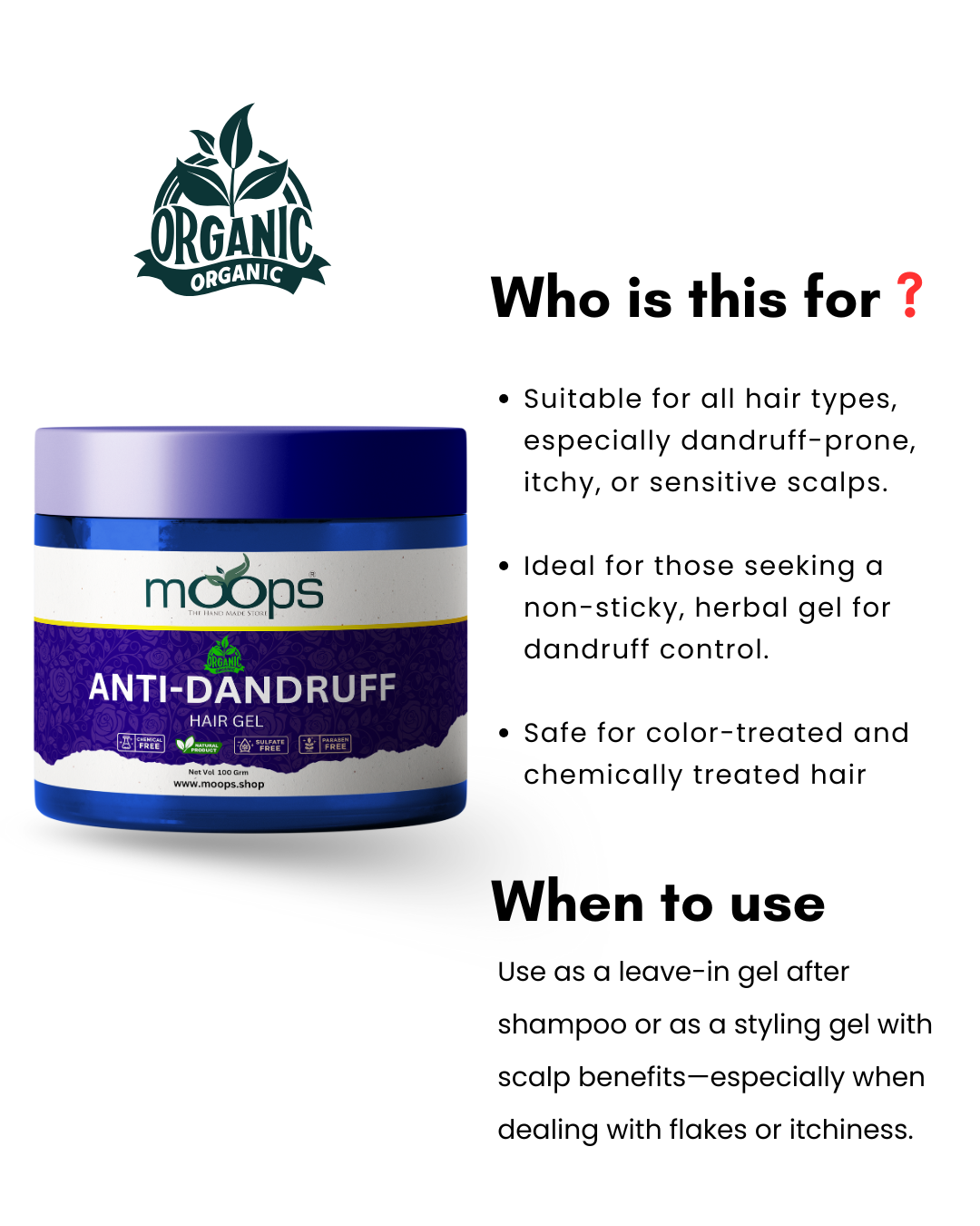 Moops Anti-Dandruff Hair Gel