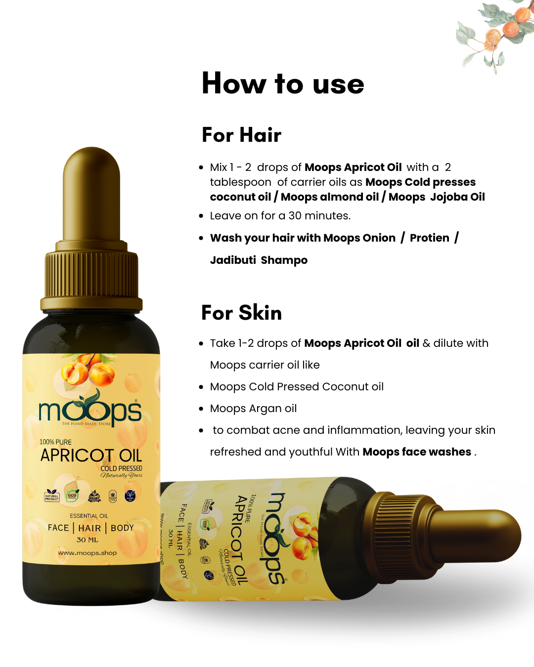 Moops Apricot Essential Oil