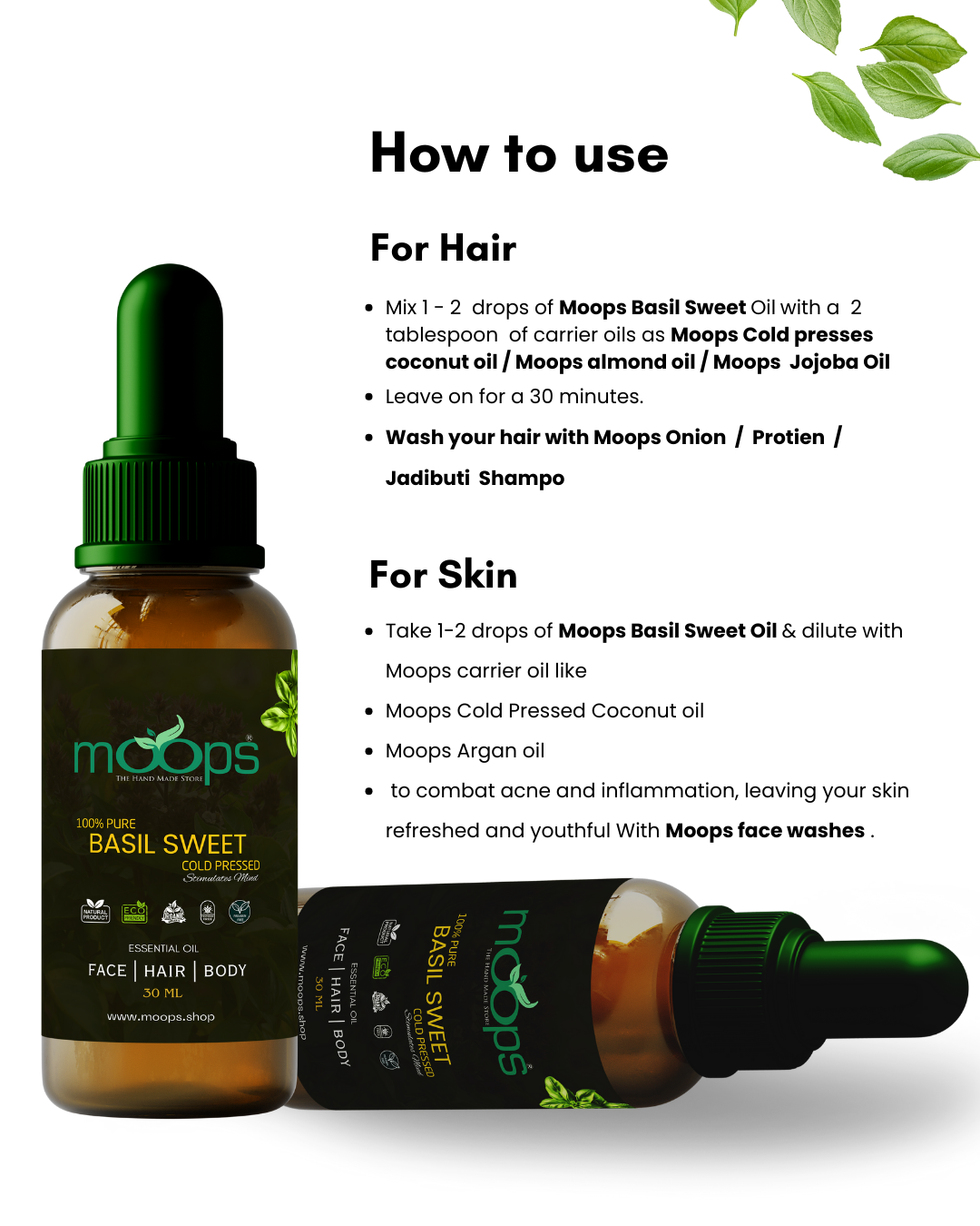 Moops Basil Sweet Essential Oil